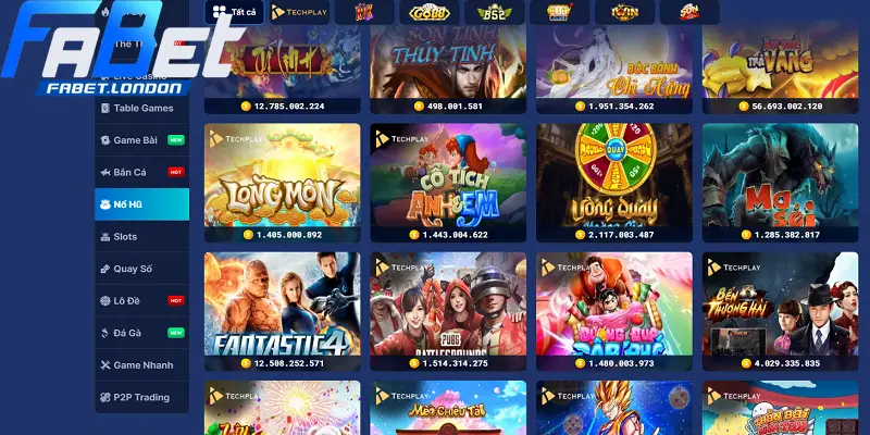 Kho game nổ hũ phong phú tại nhà cái để người chơi trải nghiệm